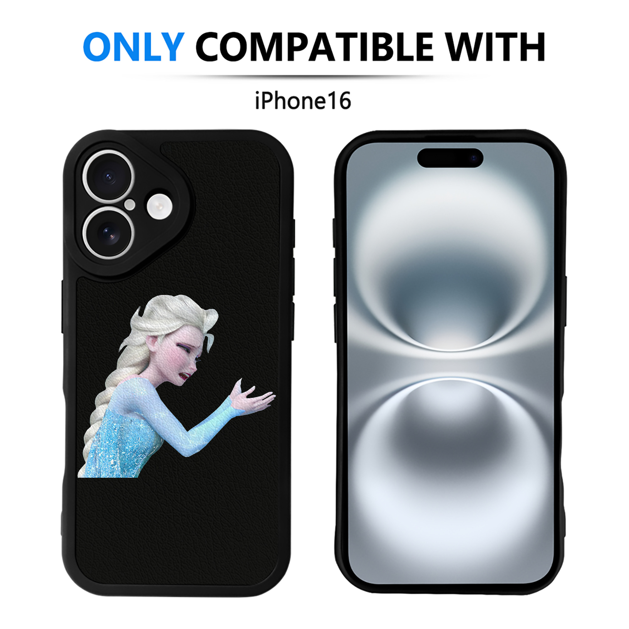 （画像用） アナと雪の女王 アンナ エルサ Frozen Anna Elsa 【iPhone 16シリーズ対応】シリコンスマホケース（レザー調） 材質：シリコン